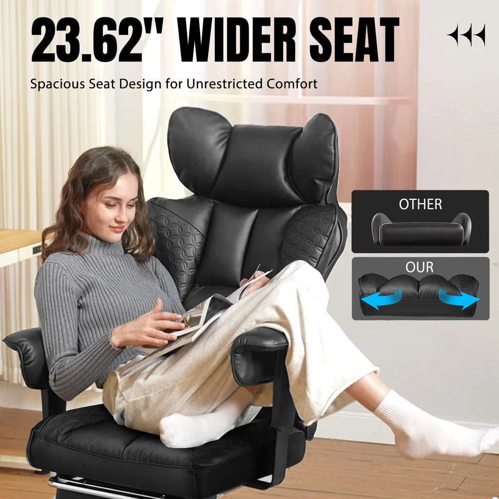 Ergonomic High-Back Office Chair with Footrest