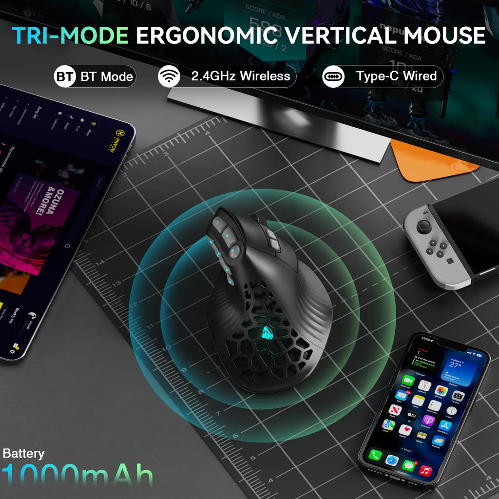 SOLAKAKA E9 Pro Vertical Wireless Mouse