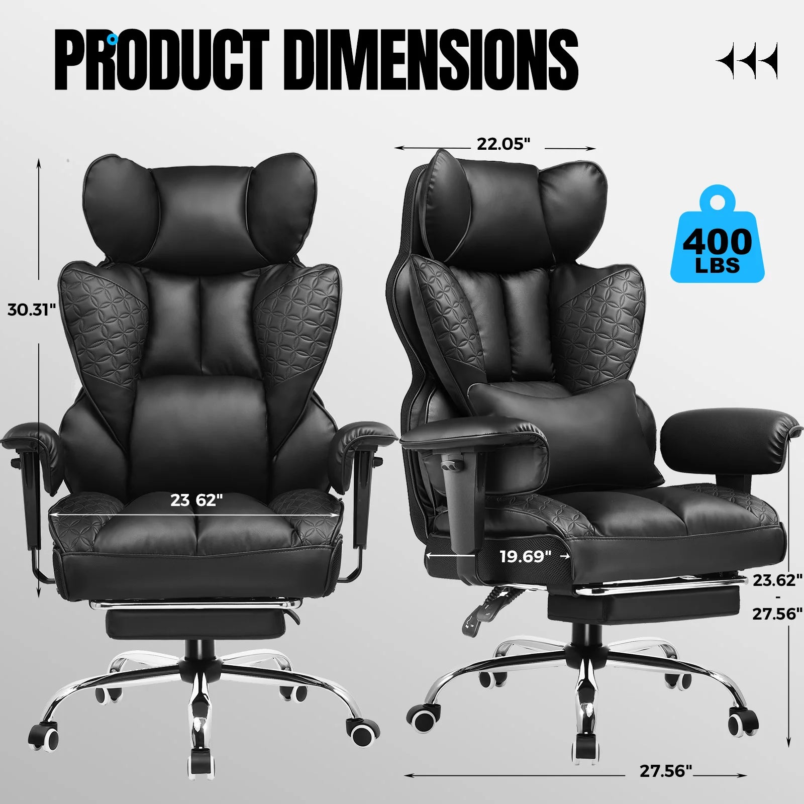 Ergonomic High-Back Office Chair with Footrest