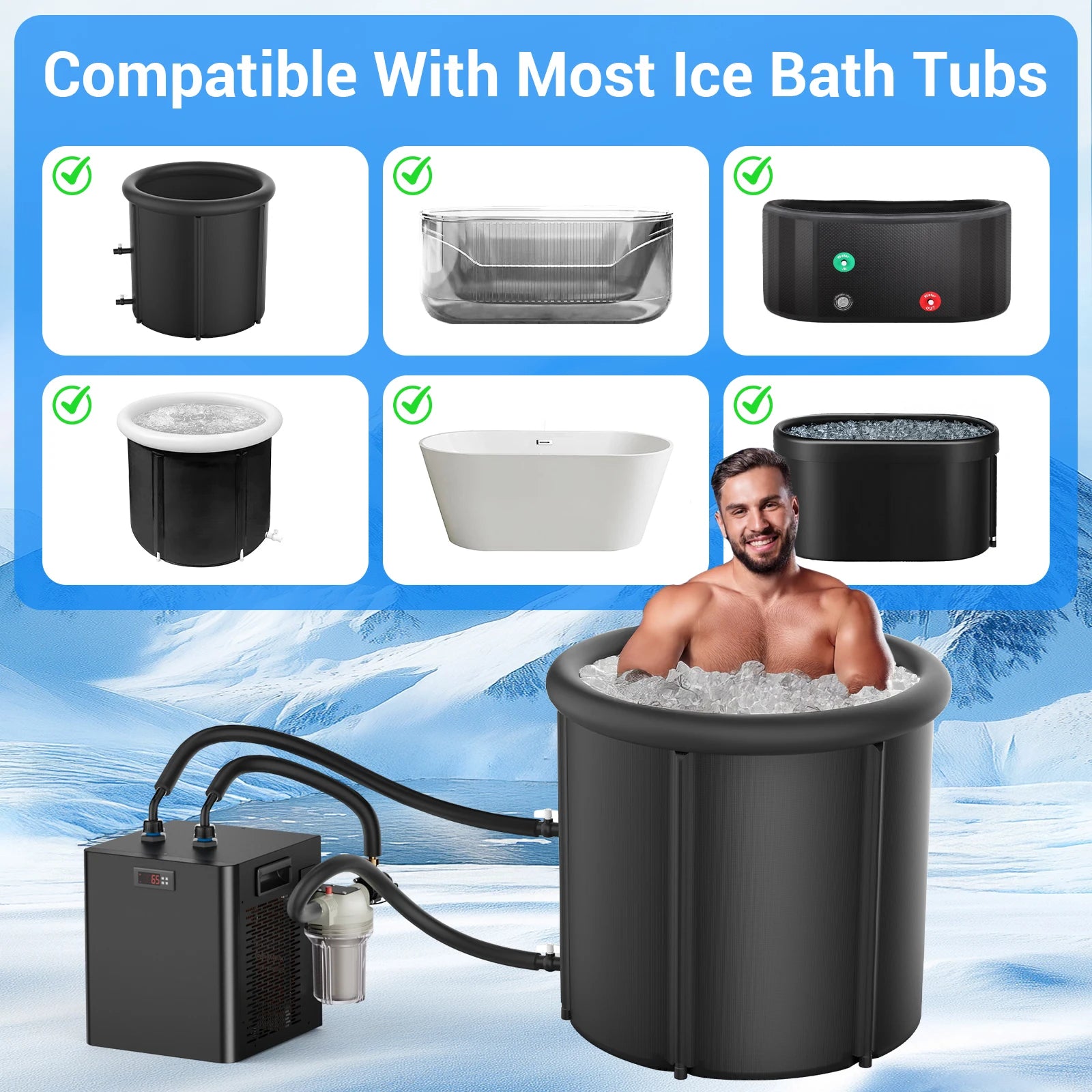 Cold Plunge Water Chiller for Ice Bath Tubs