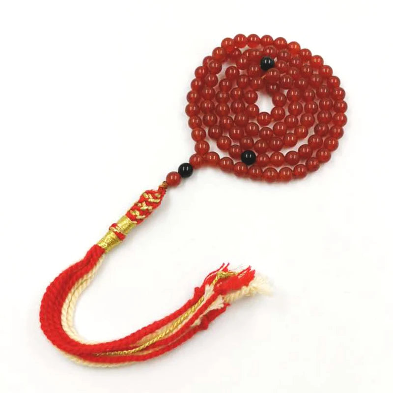 Red Agate-Style Prayer Beads