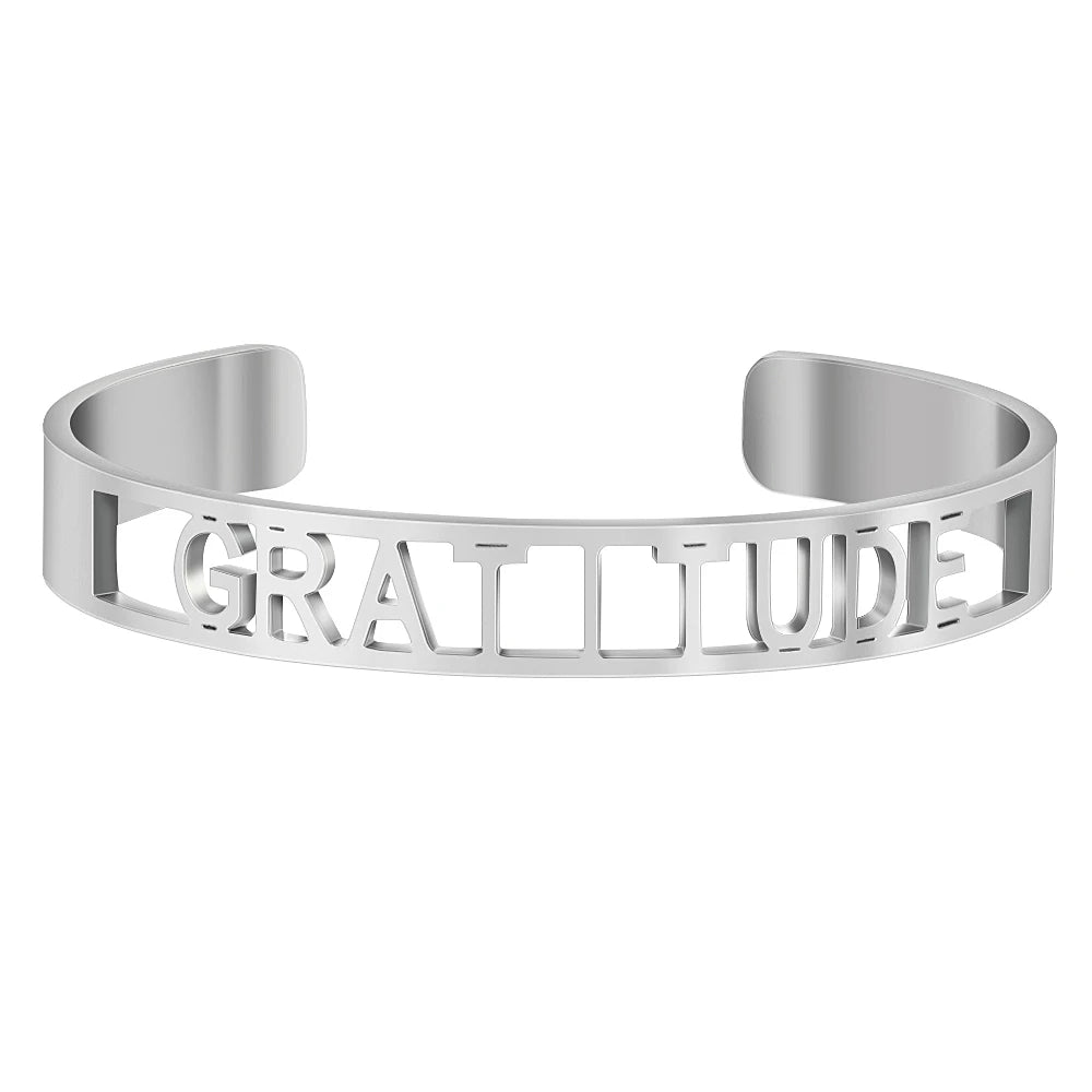 Stainless Steel Inspirational Cuff Bracelet