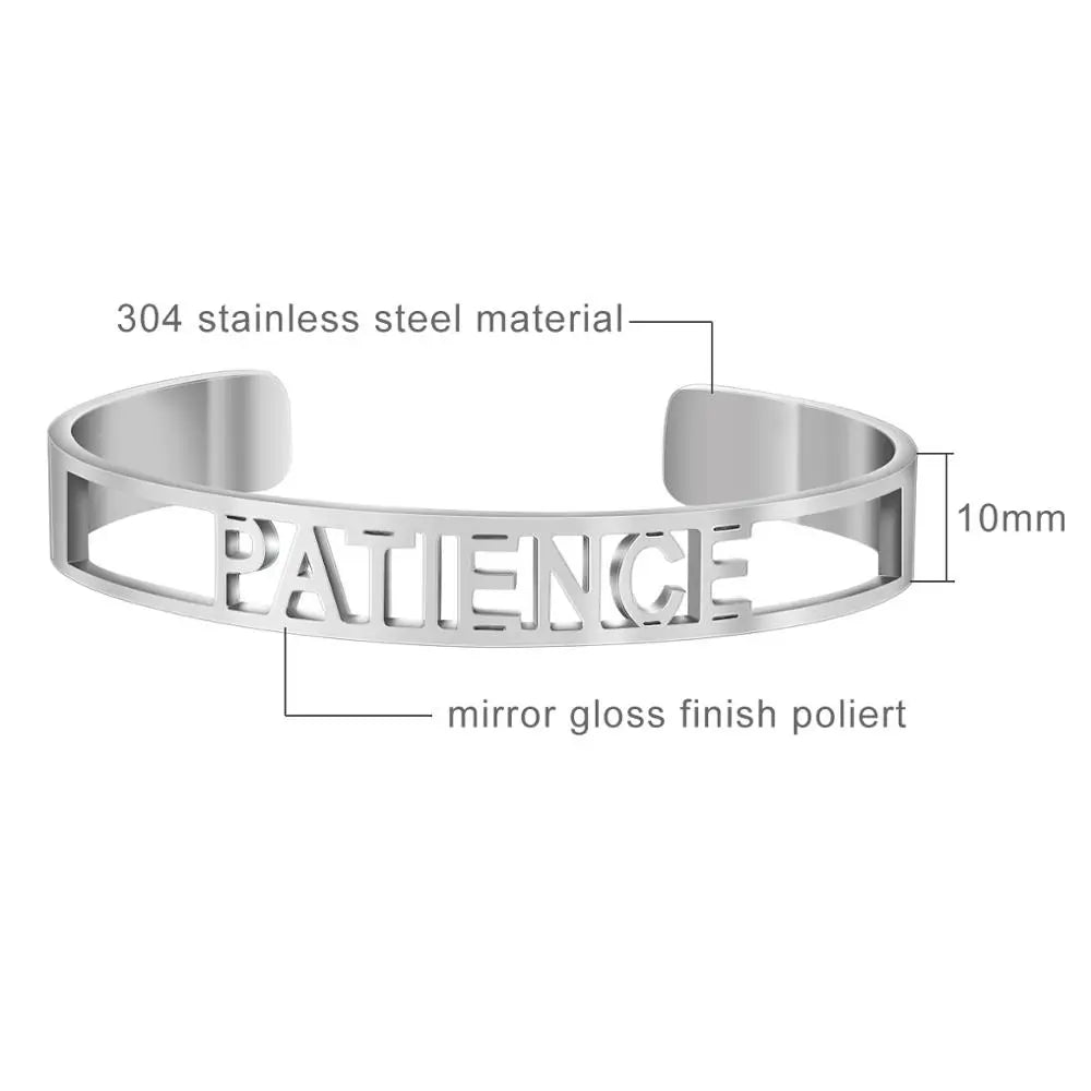 Stainless Steel Inspirational Cuff Bracelet