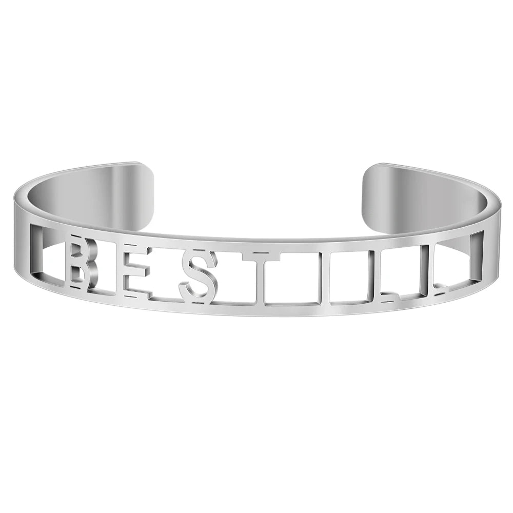 Stainless Steel Inspirational Cuff Bracelet