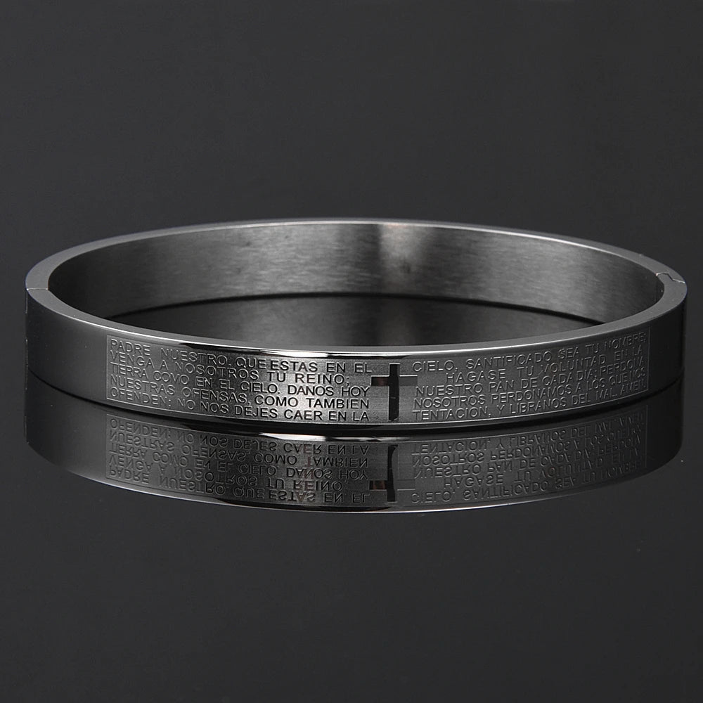 Stainless Steel Cross Cuff Bracelet