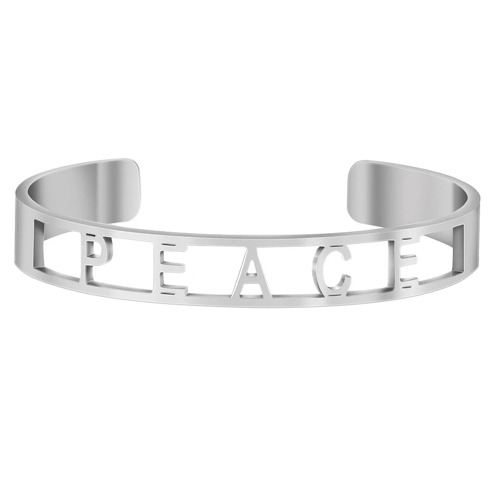 Stainless Steel Inspirational Cuff Bracelet