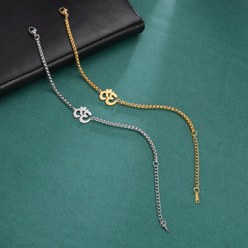 Stainless Steel OM Charm Bracelet