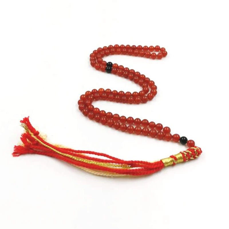Red Agate-Style Prayer Beads