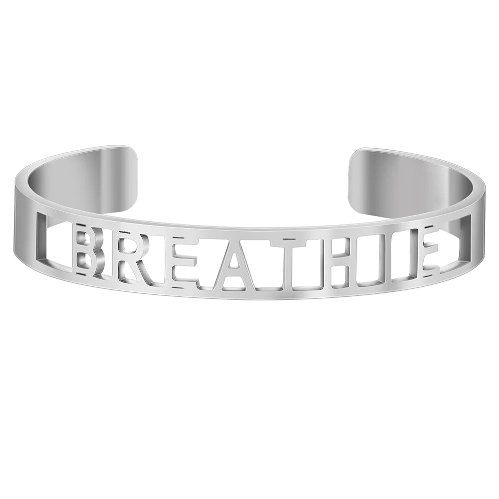 Stainless Steel Inspirational Cuff Bracelet