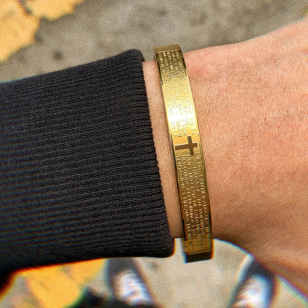 Stainless Steel Cross Cuff Bracelet