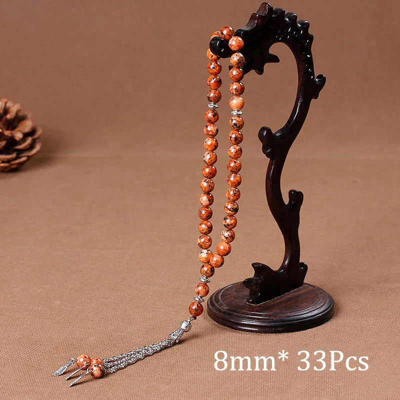 33-Bead Natural Stone Prayer Rosary Bracelet