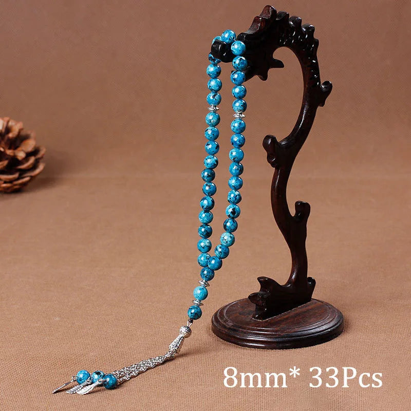 33-Bead Natural Stone Prayer Rosary Bracelet