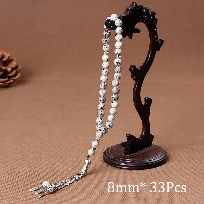 33-Bead Natural Stone Prayer Rosary Bracelet