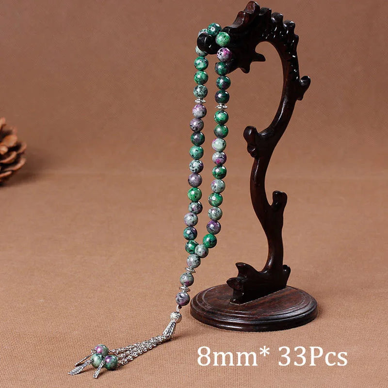 33-Bead Natural Stone Prayer Rosary Bracelet