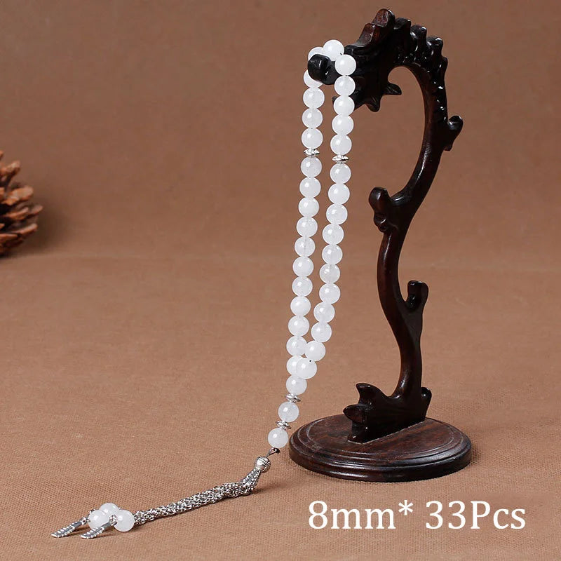 33-Bead Natural Stone Prayer Rosary Bracelet