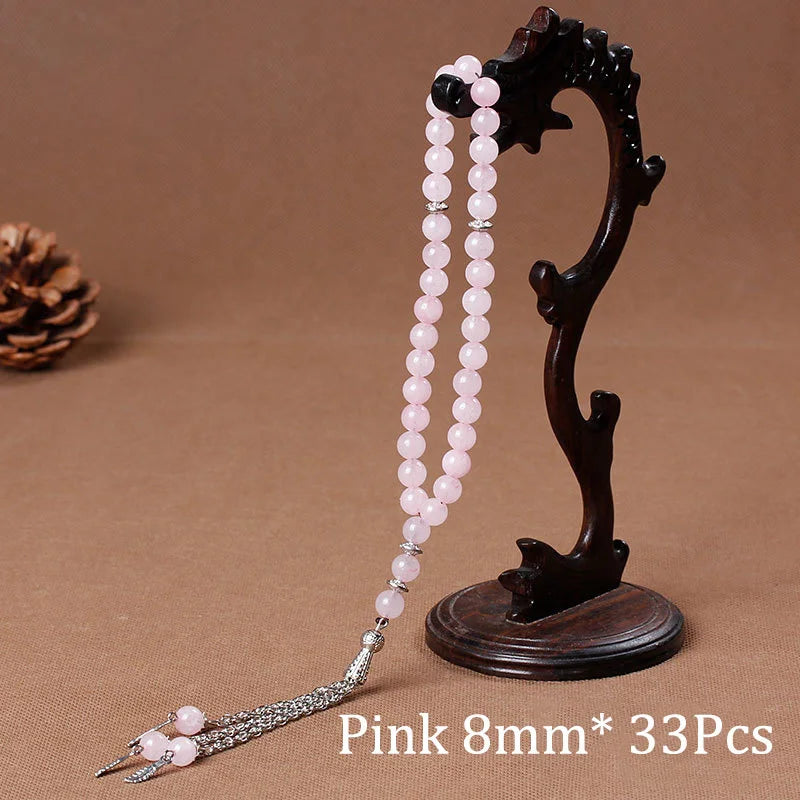 33-Bead Natural Stone Prayer Rosary Bracelet