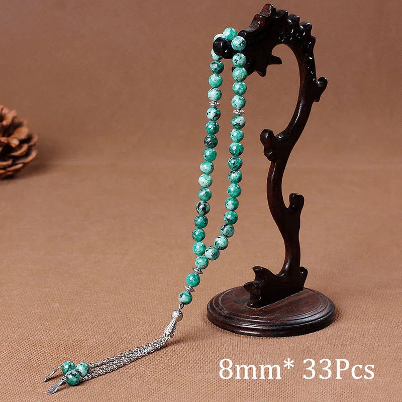 33-Bead Natural Stone Prayer Rosary Bracelet