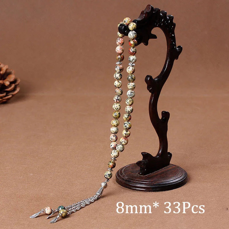 33-Bead Natural Stone Prayer Rosary Bracelet