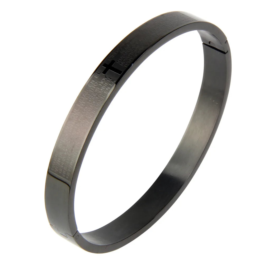 Stainless Steel Cross Cuff Bracelet