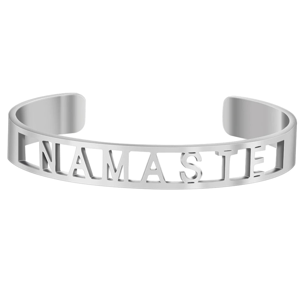 Stainless Steel Inspirational Cuff Bracelet