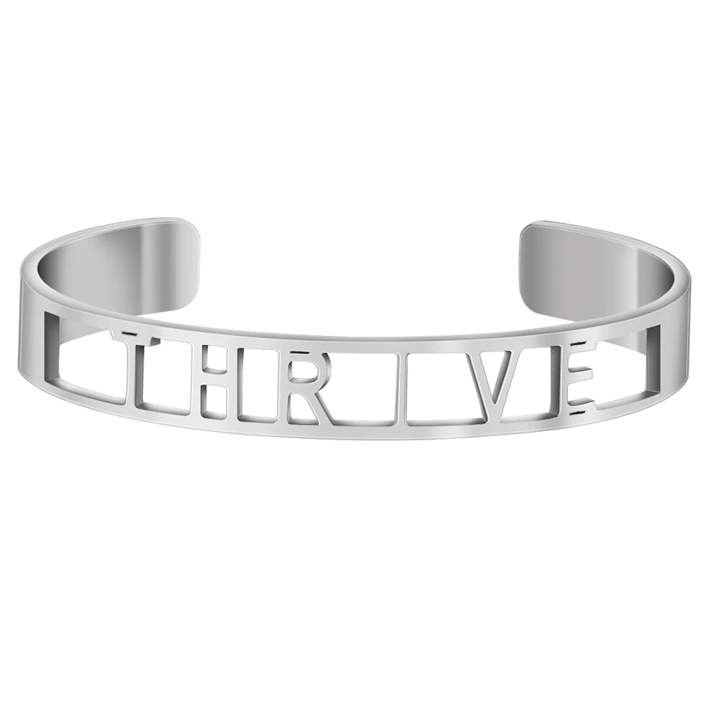 Stainless Steel Inspirational Cuff Bracelet