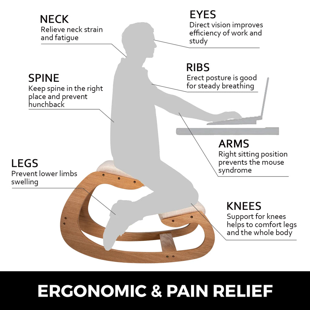 Ergonomic Kneeling Chair with Cushioned Seat