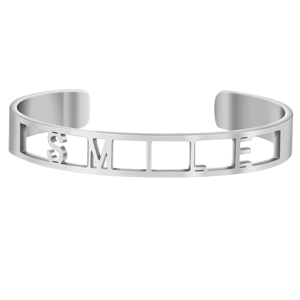 Stainless Steel Inspirational Cuff Bracelet