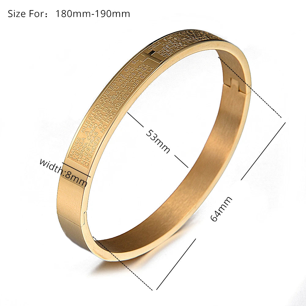 Stainless Steel Cross Cuff Bracelet