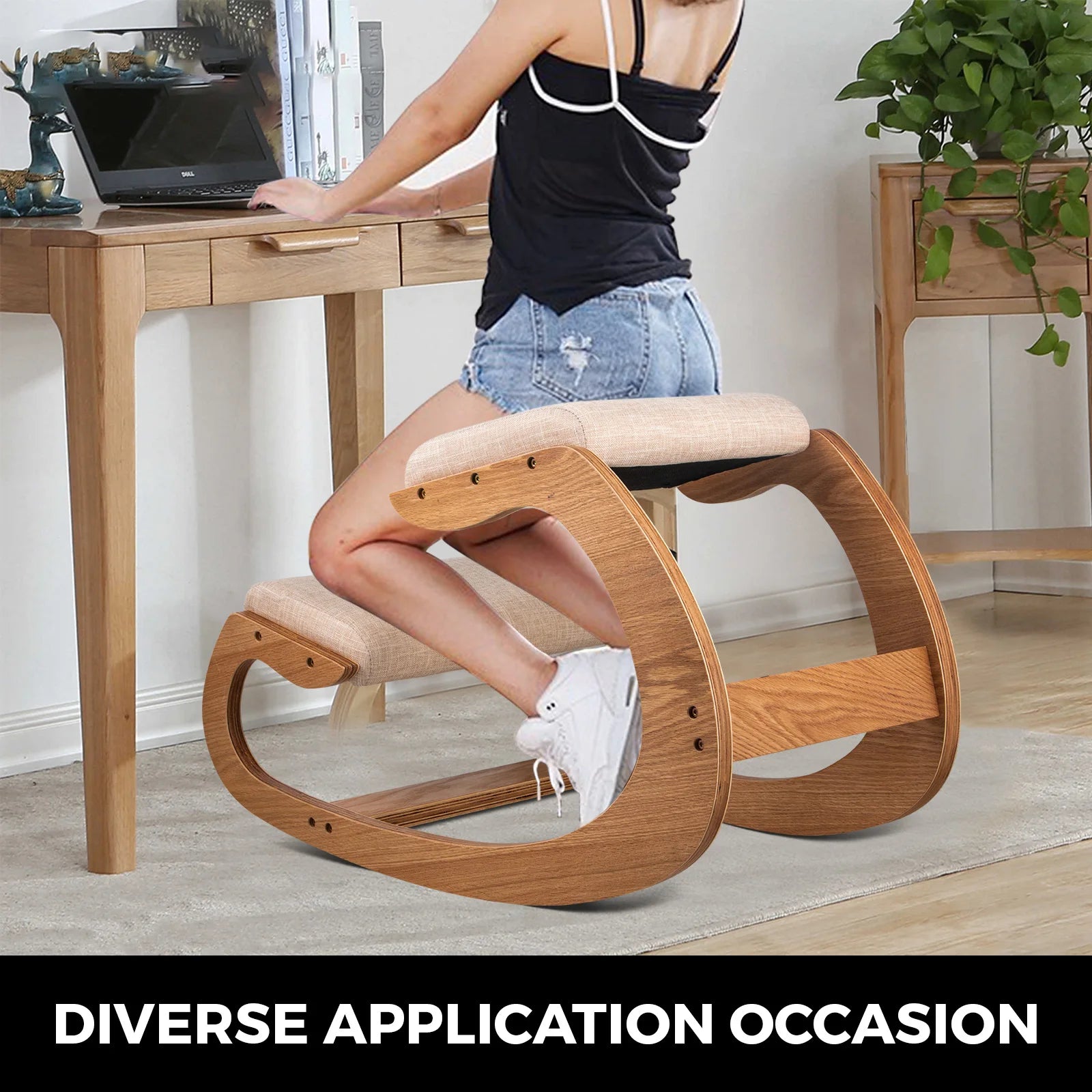Ergonomic Kneeling Chair with Cushioned Seat
