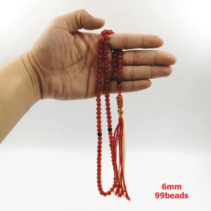Red Agate-Style Prayer Beads