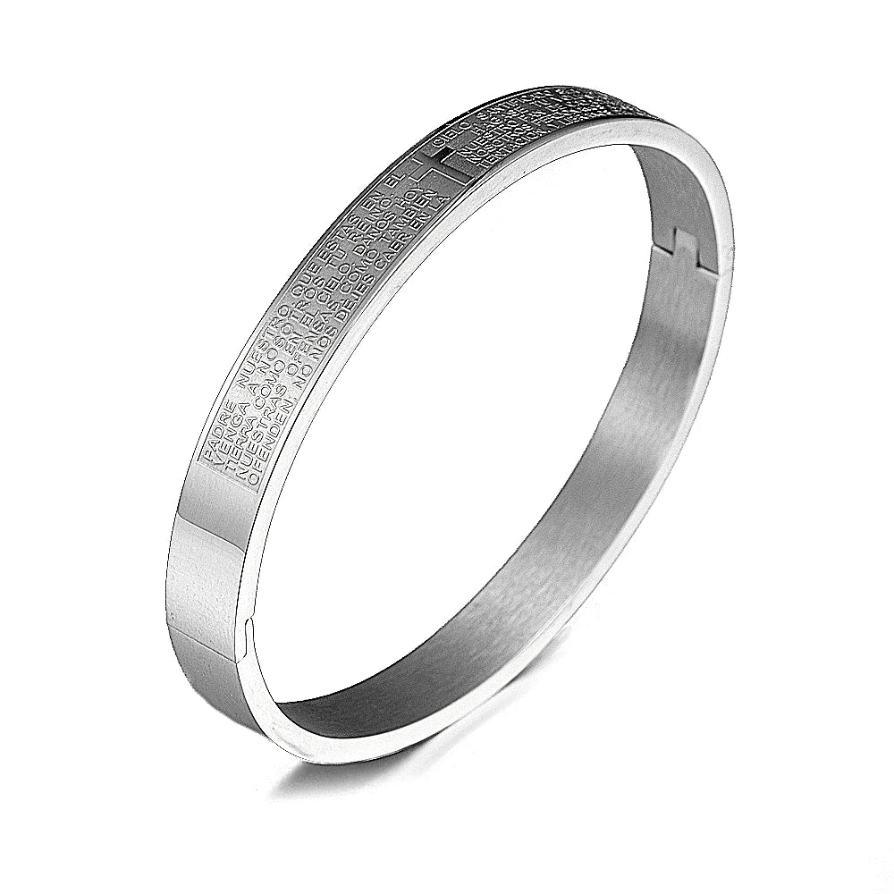 Stainless Steel Cross Cuff Bracelet