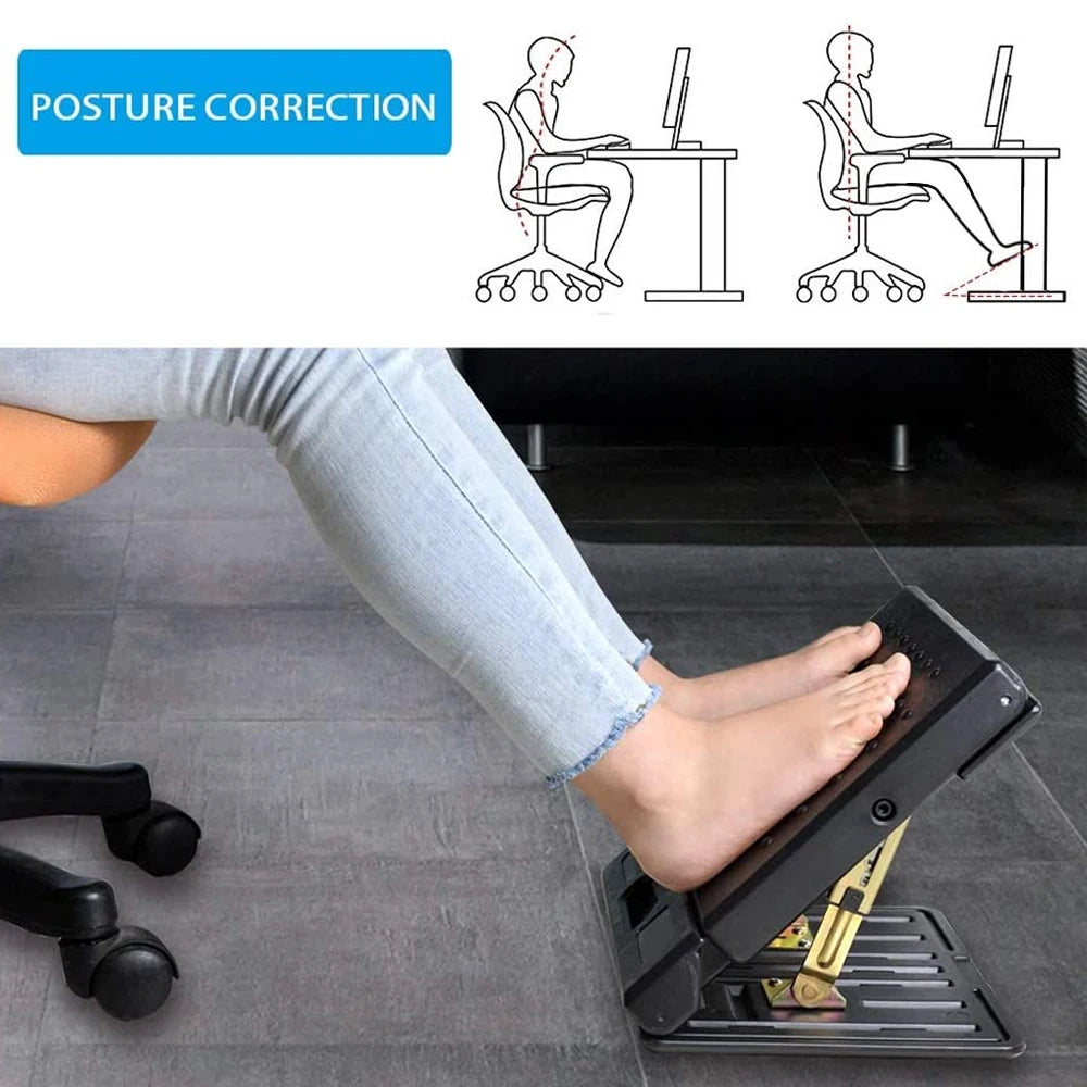 Adjustable Ergonomic Footrest with Soft Pad