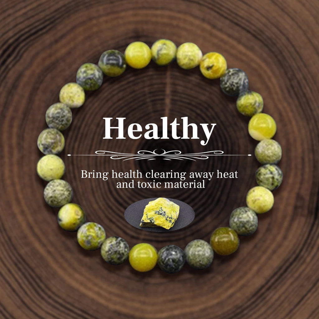8 mm Natural Stone Beaded Bracelet