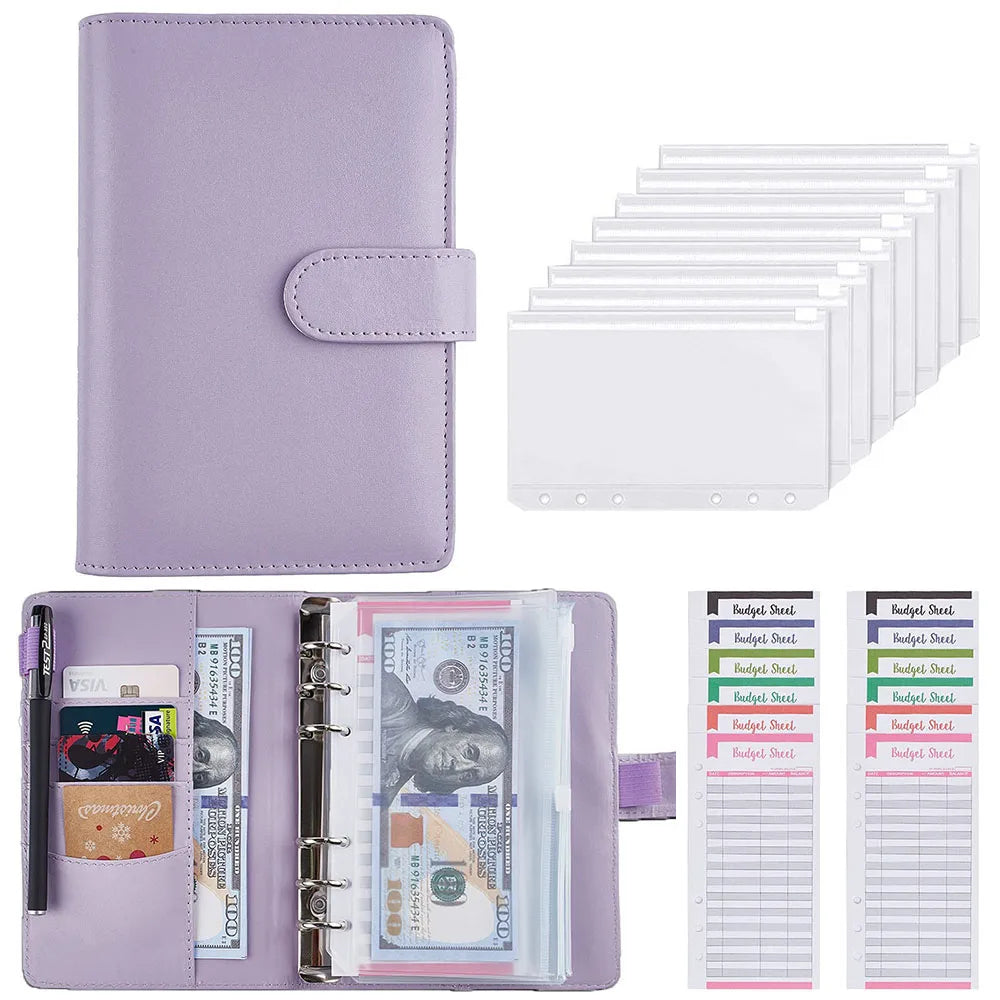A6 Budget Binder with Calculator and Zipper Envelopes