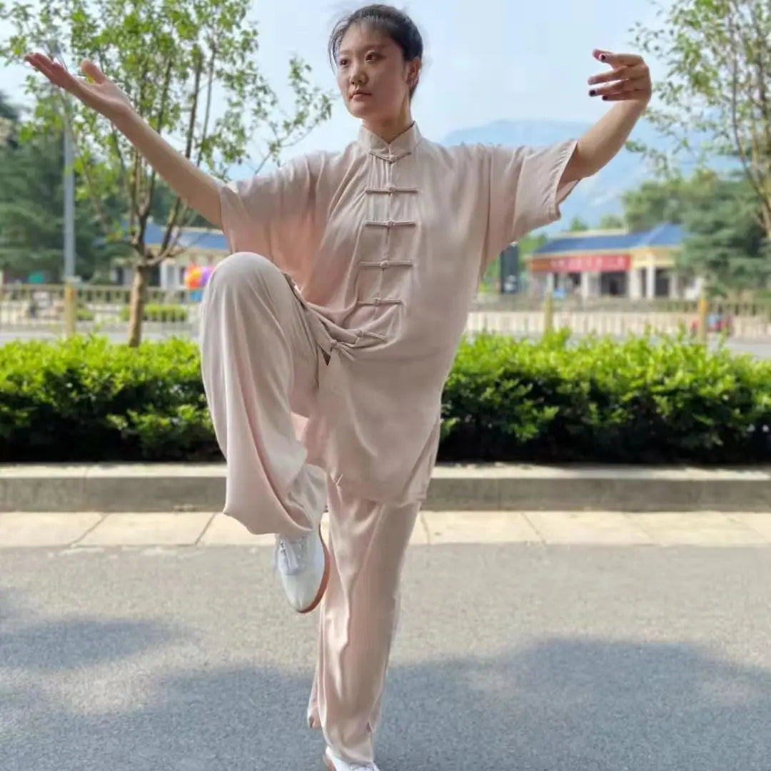 Men's and Women's Cotton Tai Chi Uniforms for Martial Arts and Exercise.