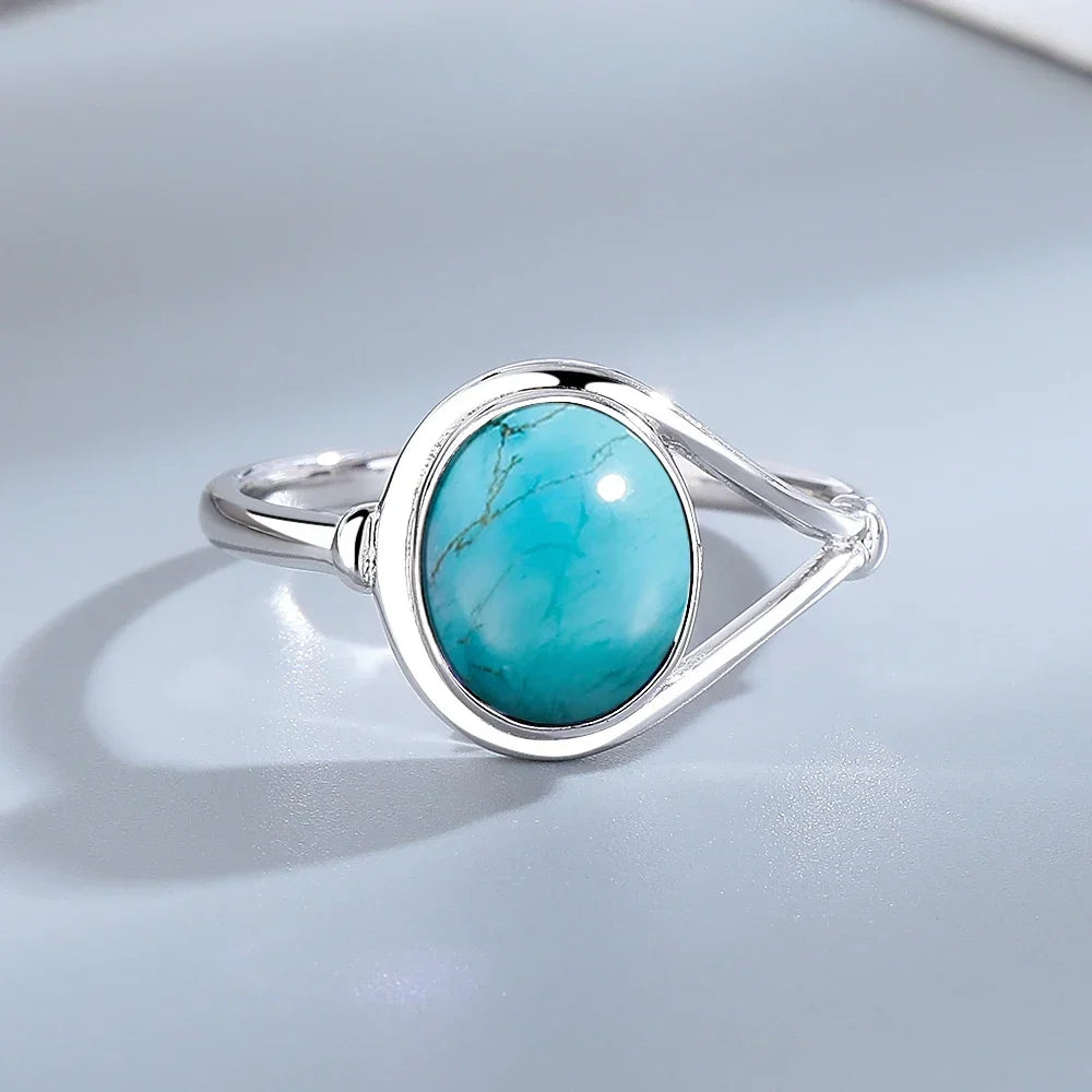 925 Sterling Silver Amethyst Oval Ring