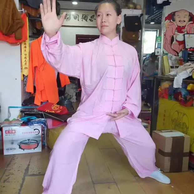 Men's and Women's Cotton Tai Chi Uniforms for Martial Arts and Exercise.