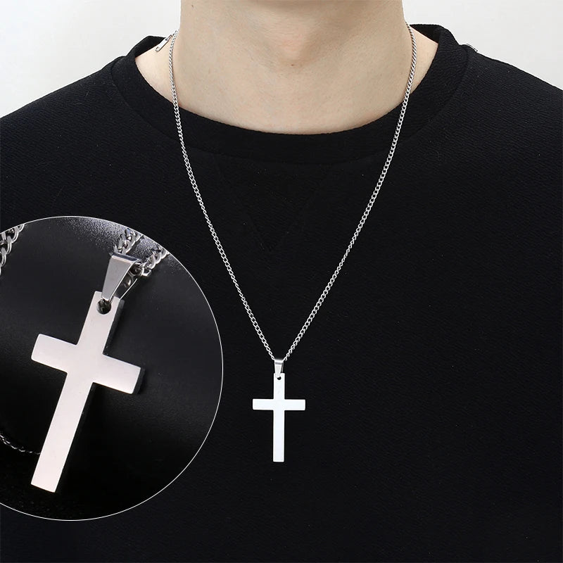 Stainless Steel Cross Pendant Necklace