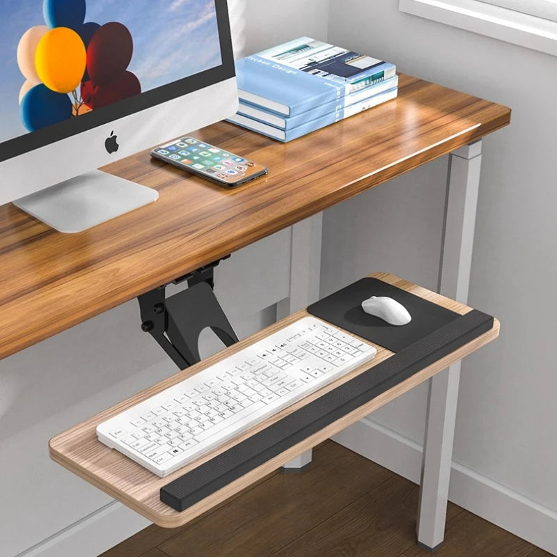 Under-Desk Keyboard Tray with Swivel Mouse Pad