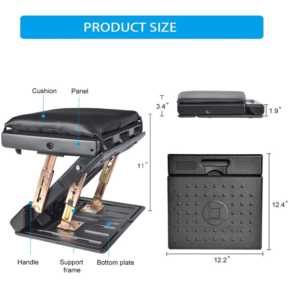 Adjustable Ergonomic Footrest with Soft Pad