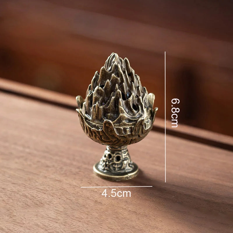 Alloy Vertical Incense Burner - Portable Tabletop Aromatherapy Holder and Home Decoration