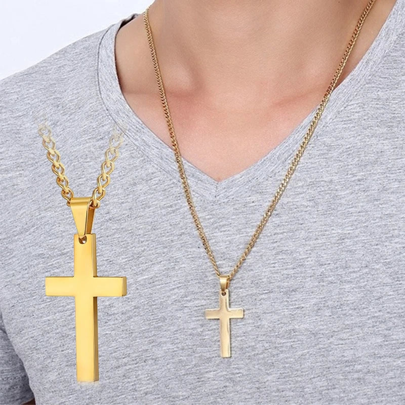 Stainless Steel Cross Pendant Necklace