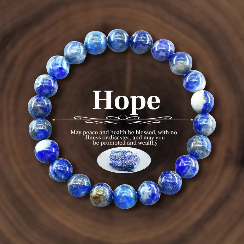 8 mm Natural Stone Beaded Bracelet