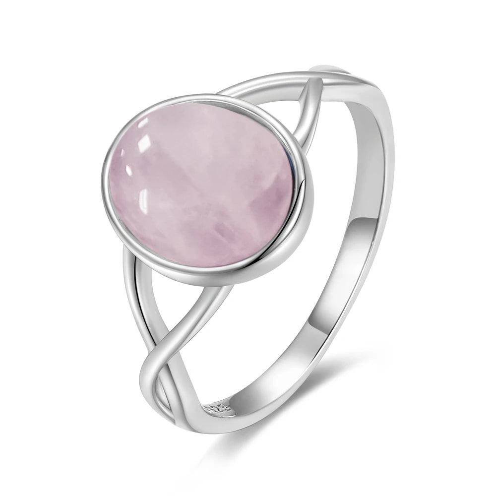 925 Sterling Silver Amethyst Oval Ring
