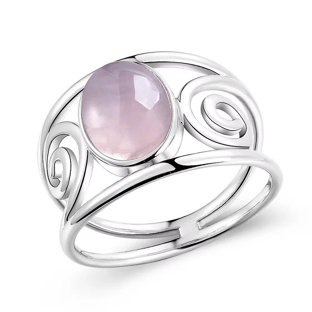 925 Sterling Silver Amethyst Oval Ring