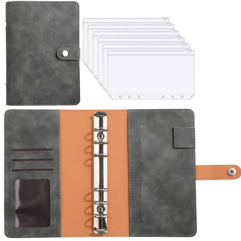 A6 Budget Binder with Calculator and Zipper Envelopes