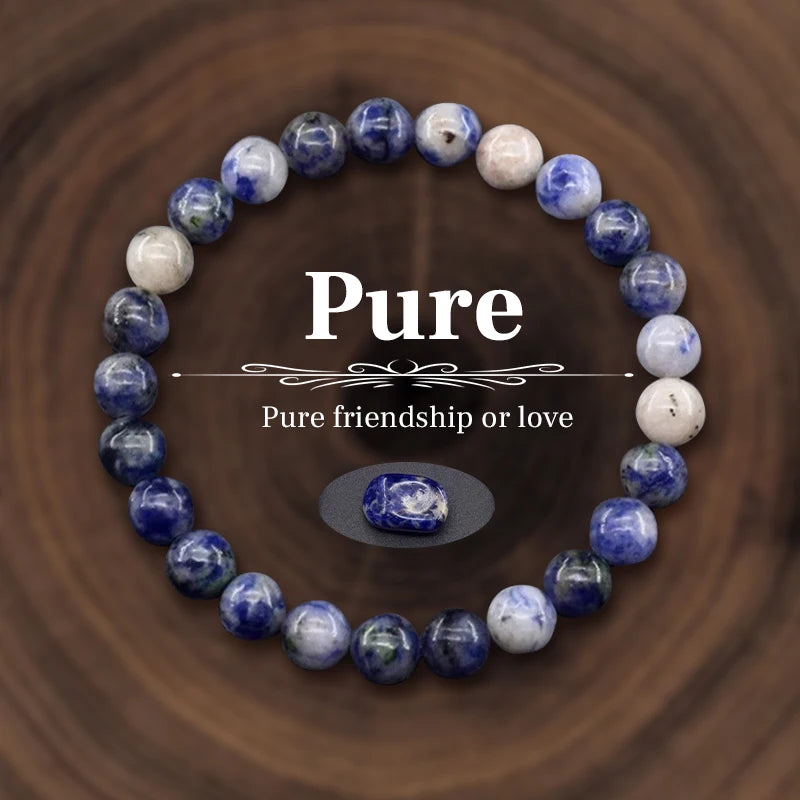 8 mm Natural Stone Beaded Bracelet