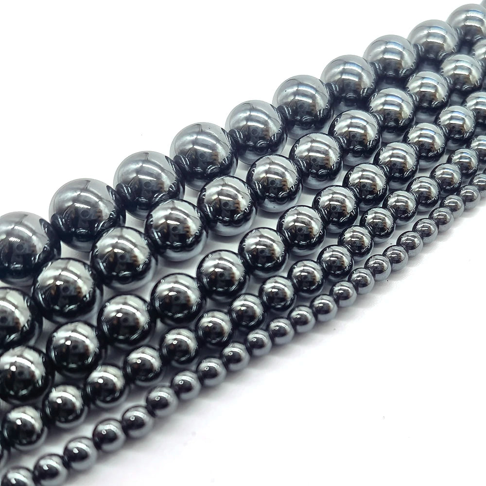 Natural Black Hematite Stone Beads
