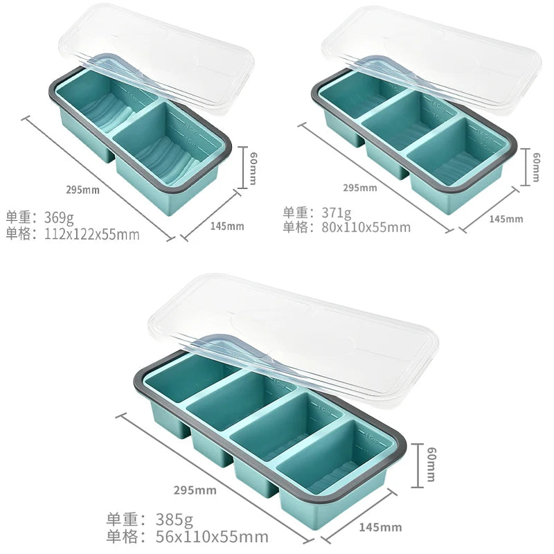 Large Silicone Freezer Tray with Lid