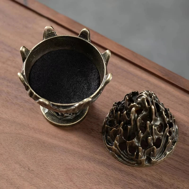 Alloy Vertical Incense Burner - Portable Tabletop Aromatherapy Holder and Home Decoration